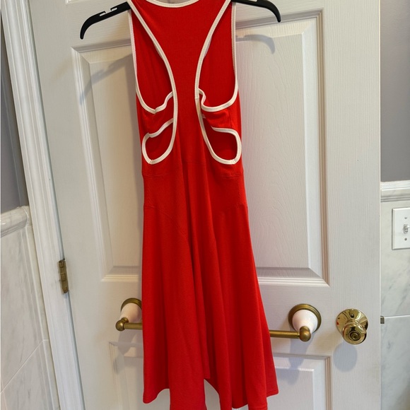 Anthropologie-Red Sleeveless Dress & with Peekaboo Back XXS - Picture 2 of 6